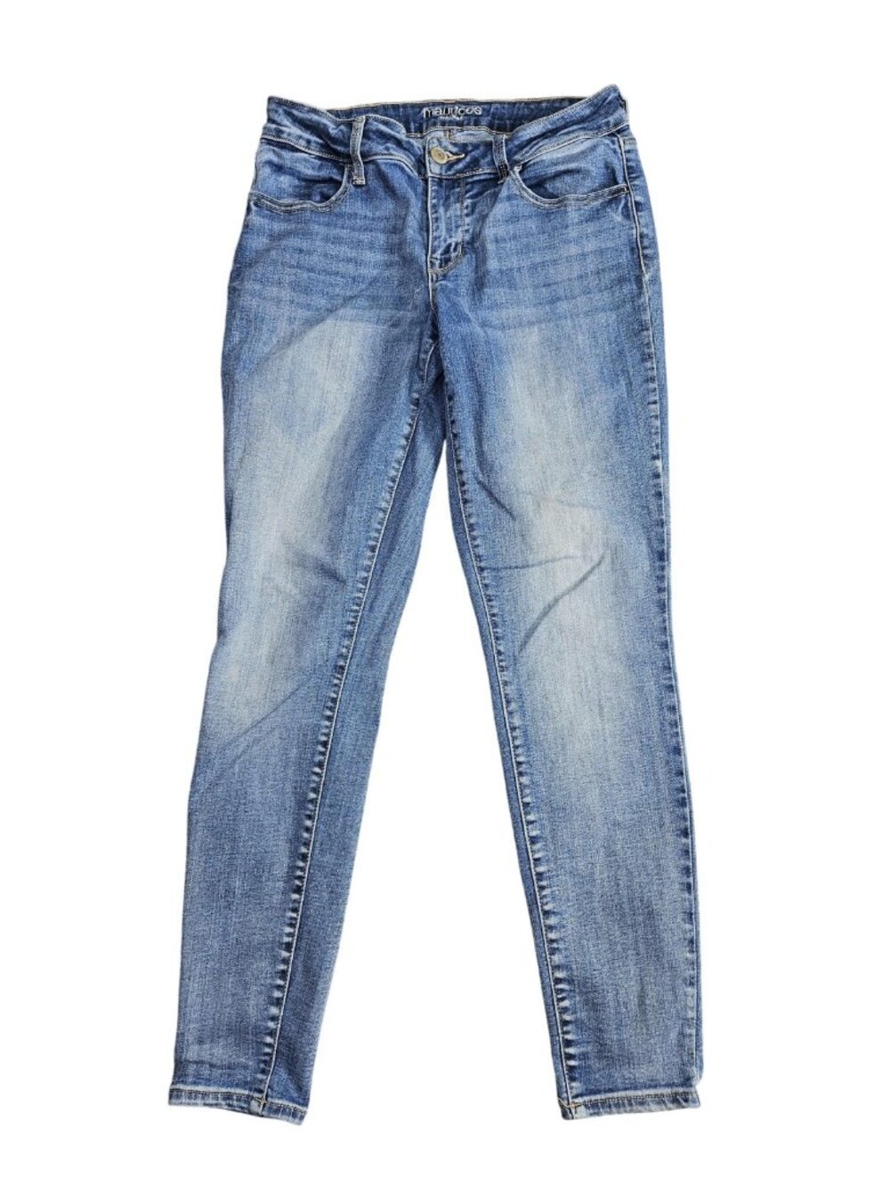 Maurices Skinny Jeansโ Womens M Blue Med Wash Mid Rise Stretch Denim Slim Casual